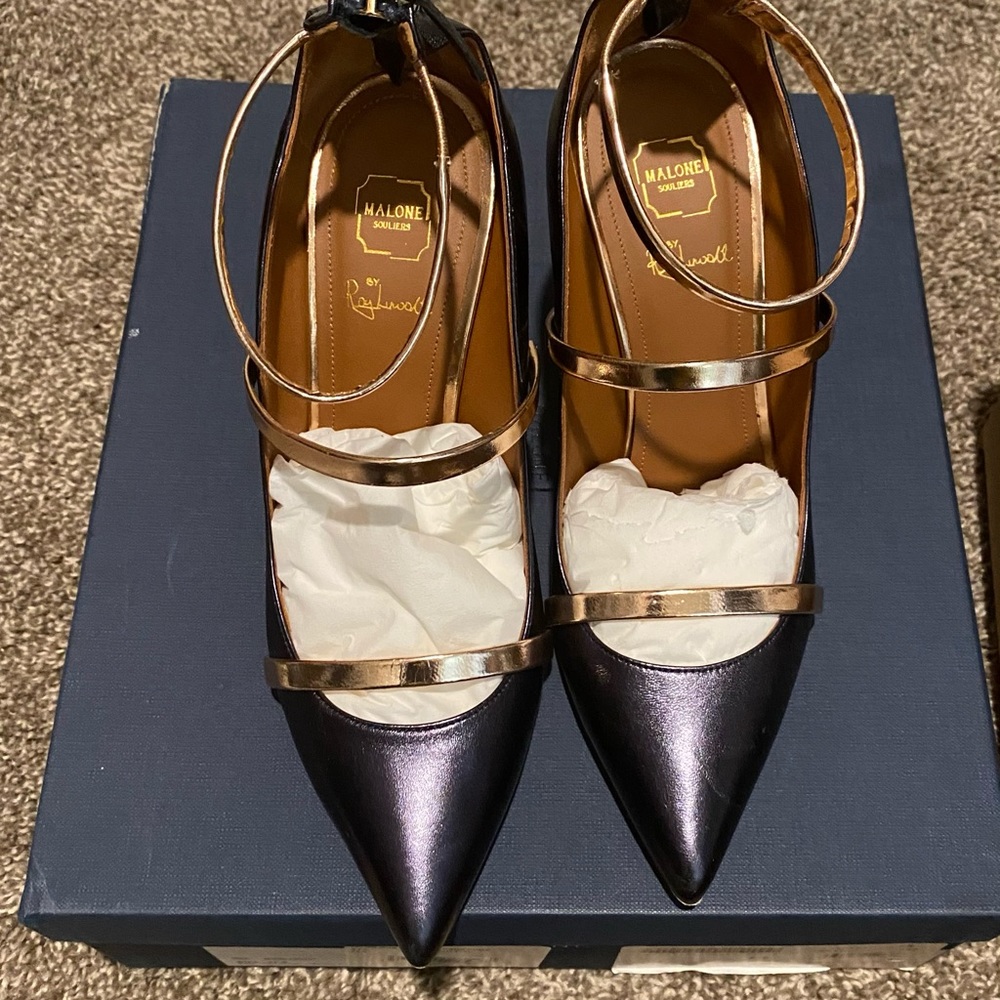 Malone Souliers, Navy Blue size 7.5 100mm